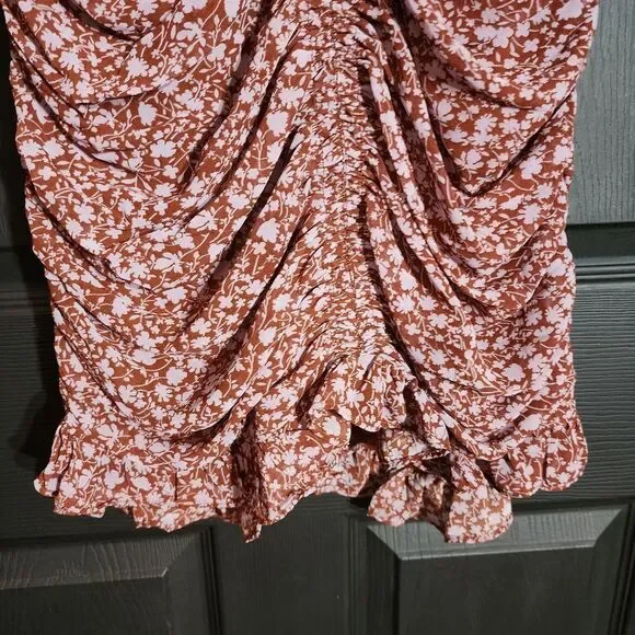 re:named 'Raven' Girly Romantic Ruched Mini Dress Ditsy Floral Cottagecore - Picture 9 of 16